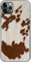 Geschikt voor iPhone 11 Pro Max hoesje - Koeienhuid met roodoranje stippen - Siliconen Telefoonhoesje