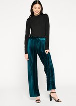 LOLALIZA Lurex top met opstaande kraag - Zwart - Maat XL
