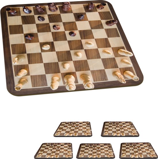 Jeu d'échecs - Staunton schaakspel Jantar schaakklok en schaakbord - différents types de bois