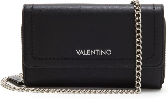 Valentino Bags Elm Dames drukknop portemonnee Kunstleer - zwart