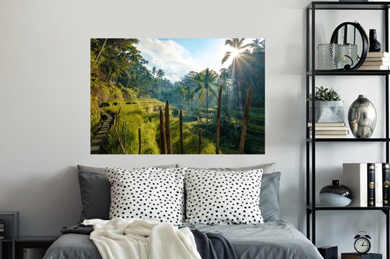 Stickers muraux - Film autocollant - Rizières en terrasse en Indonésie - 120x80 cm - Film adhésif - Stickers muraux chambre enfant - Papier peint autocollant - Papier peint autocollant - Film autocollant