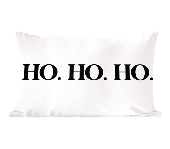 Sierkussens - Kussentjes Woonkamer - 50x30 cm - Kerstman - Ho ho ho - Kerst - Spreuken - Quotes - Kerstversiering - Kerstdecoratie voor binnen - Woonkamer