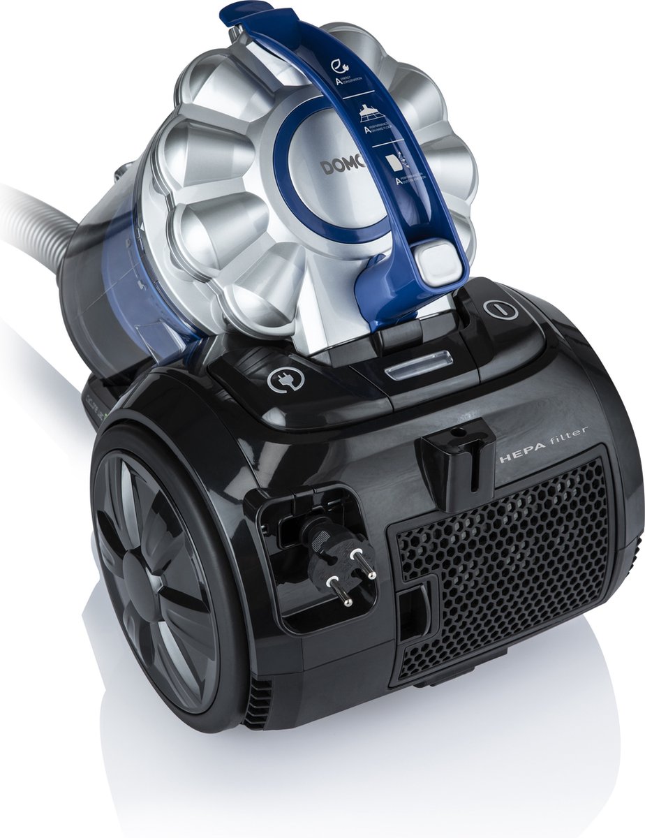 DOMO DO7290S Beutelloser Staubsauger – 800 W, 2,5 L, Multizyklon, Mit HEPA-Filter – Blau/schwarz
