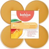 48 stuks Bolsius mango maxi geurtheelichtjes (8 uur) clear cups True Scents