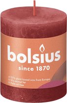 4 bougies pilier rustique Bolsius rouge 68 (35 heures) Eco Shine Delicate Red