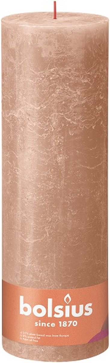 4 stuks Bolsius caramel bruin rustiek stompkaarsen 300/100 (200 uur) Eco Shine Creamy Caramel
