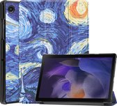 Tablet hoes voor Samsung Galaxy Tab A8 (2022 & 2021) tri-fold hoes met auto/wake functie - 10.5 inch - Sterrenhemel