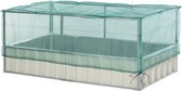 Outsunny Tuinbed plantenbak bloemenkast met gaasafdekking staal nylon wit + groen 845-447