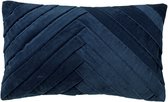 Dutch Decor FEMM - Sierkussen velvet 30x50 cm - Insignia Blue - donkerblauw - Inclusief binnenkussen