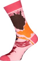 Spiri Ibiza Socks Energy Flow - unisex sokken - roze oranje en bruin - Maat: 36-40
