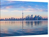 Panoramisch uitzicht op Toronto en het meer van Ontario - Foto op Canvas - 90 x 60 cm