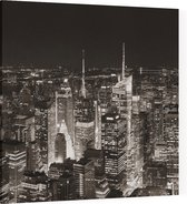 De felle neon verlichting van New York City bij nacht - Foto op Canvas - 100 x 100 cm