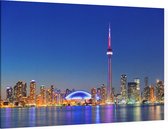 De stedelijke skyline van Toronto in neon verlichting - Foto op Canvas - 90 x 60 cm