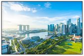 De architectuur van de city skyline van Singapore  - Foto op Akoestisch paneel - 150 x 100 cm