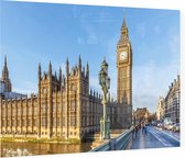 Close-up van de Big Ben op een zonnige ochtend in Londen - Foto op Plexiglas - 90 x 60 cm