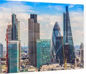De bouwput van de Londen Financial District skyline - Foto op Plexiglas - 90 x 60 cm