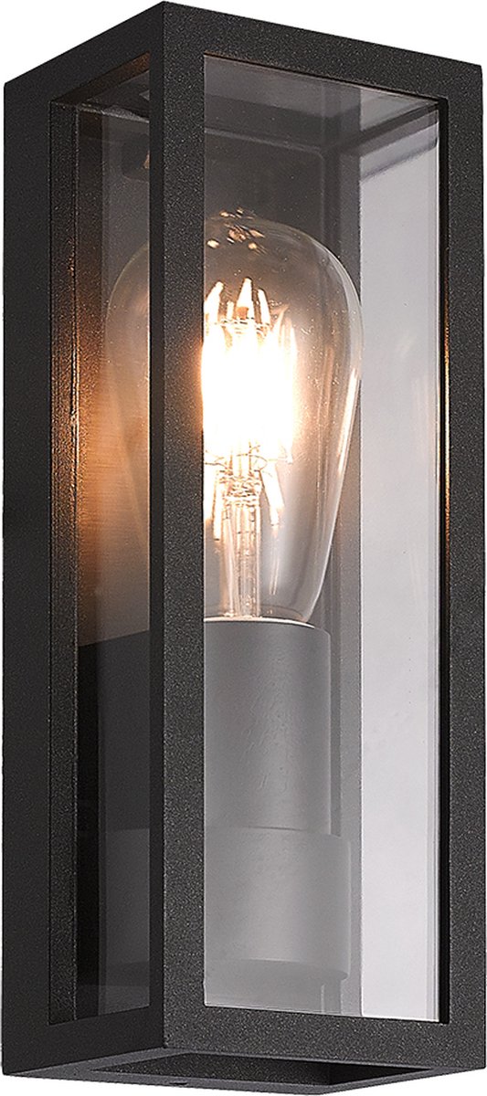 Ipso wandlamp buiten zwart IP65, 2x 3W COB LED 360 lumen 3000K, licht op en neer