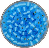9560-054 Rocailles lichtblauw mat zilverkern 4.5mm