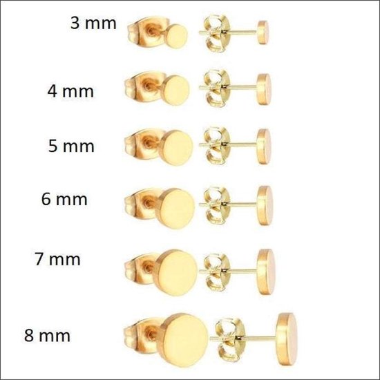 Aramat jewels ® - Oorbellen rond goudkleurig zweerknopjes chirurgisch staal  5mm | bol.com