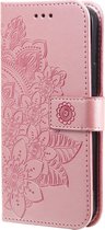Bloemen Book Case - Motorola Moto G60s Hoesje - Roze