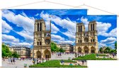 Kathedraal van de Notre-Dame in centrum van Parijs - Foto op Textielposter - 90 x 60 cm