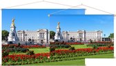 Gazon in bloei voor het Buckingham Palace in Londen - Foto op Textielposter - 45 x 30 cm