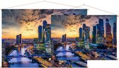 Wolkenkrabbers in het business centrum van Moskou   - Foto op Textielposter - 120 x 80 cm