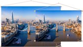Tower Bridge over de Thames en de skyline van Londen - Foto op Textielposter - 45 x 30 cm