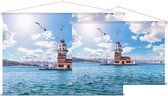 Leandertoren (Kiz Kulesi) in de Bosporus in Istanbul - Foto op Textielposter - 120 x 80 cm