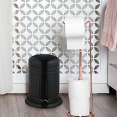 Relaxdays pedaalemmer 3 liter - softclose prullenbak - afvalbak met binnenemmer - metaal - zwart