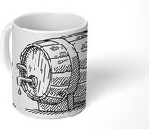 Mok - tekening biervat met bierpul - 350 ML - Beker