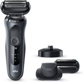 Braun Series 6 60-N4820cs Grijs - Elektrisch Scheerapparaat Met Oplaadstandaard en 2 EasyClick-opzetstukken