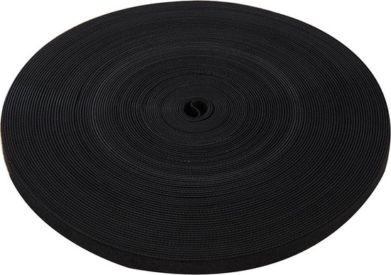 Fixman Zwarte Klittenband Band - Dubbelzijdig - 13 mm x 5 meter