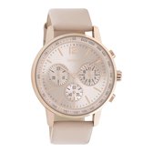 OOZOO Timepieces - Rosé gouden horloge met grijs roze leren band - C10810 - Ø42