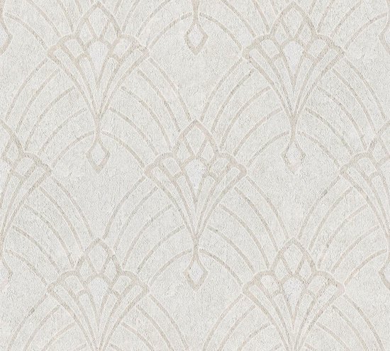 Livingwalls Mata Hari - Papier peint Art Deco - Ornements brillants - beige crème - 1005 x 53 cm