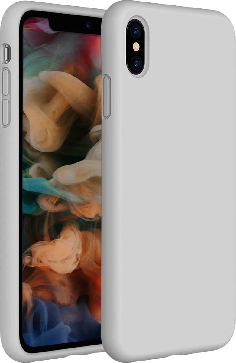 Coverzs Luxe Liquid Silicone case geschikt voor Apple iPhone X / Xs - wit