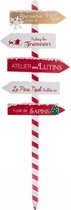 FEERIC LIGHTS & CHRISTMAS Houten Bord - 120 cm - Rood en wit