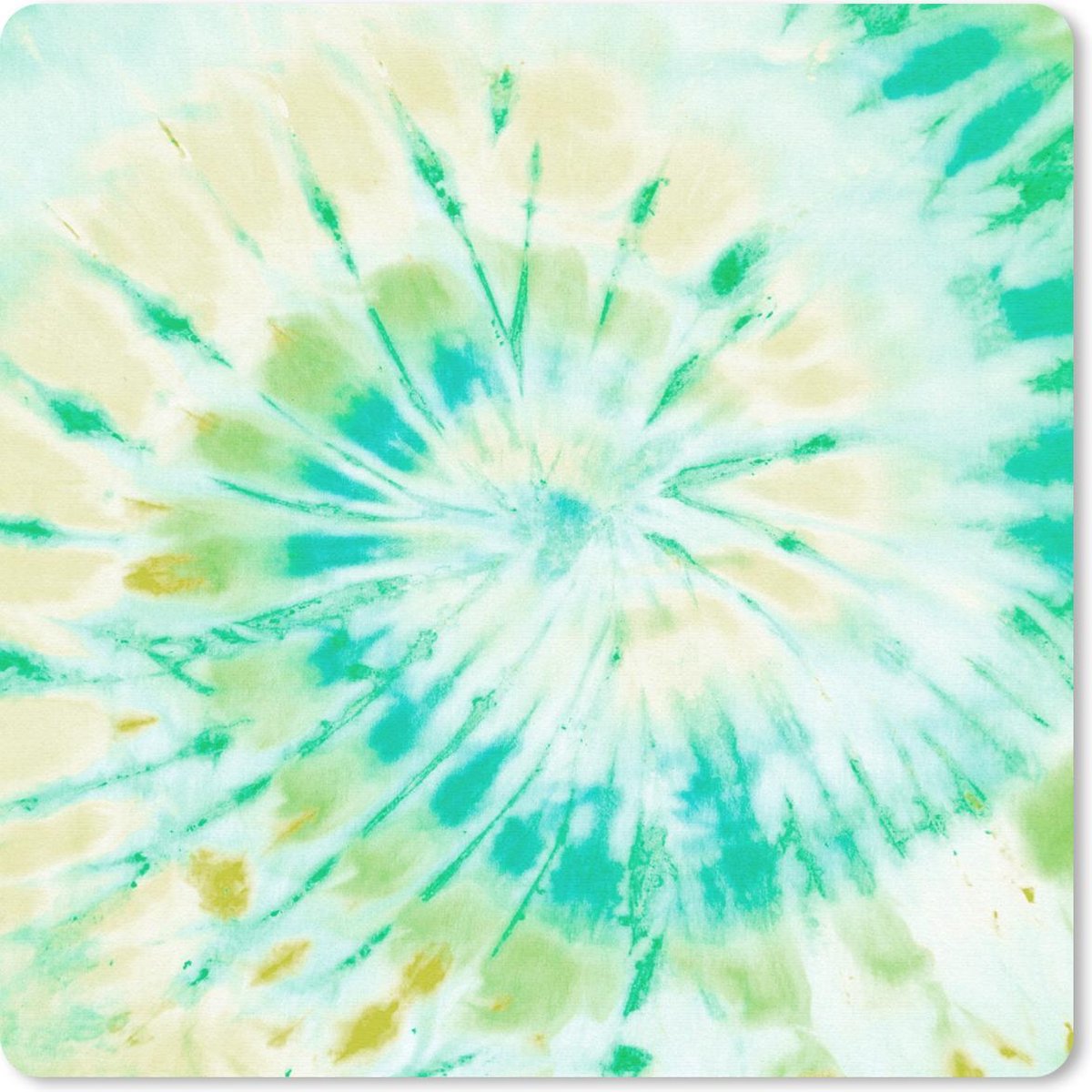Muismat 30x30 cm - Mousepad Tie dye - Spiraal - Geel - Muismatten