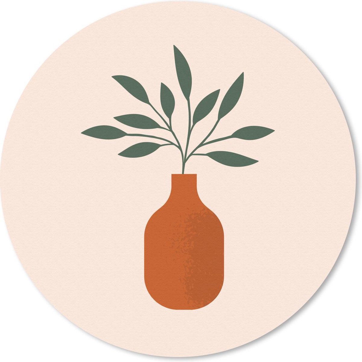 Muismat rond 40x40 cm - Mousepad Vaas - Zomer - Plant - Ronde muismatten