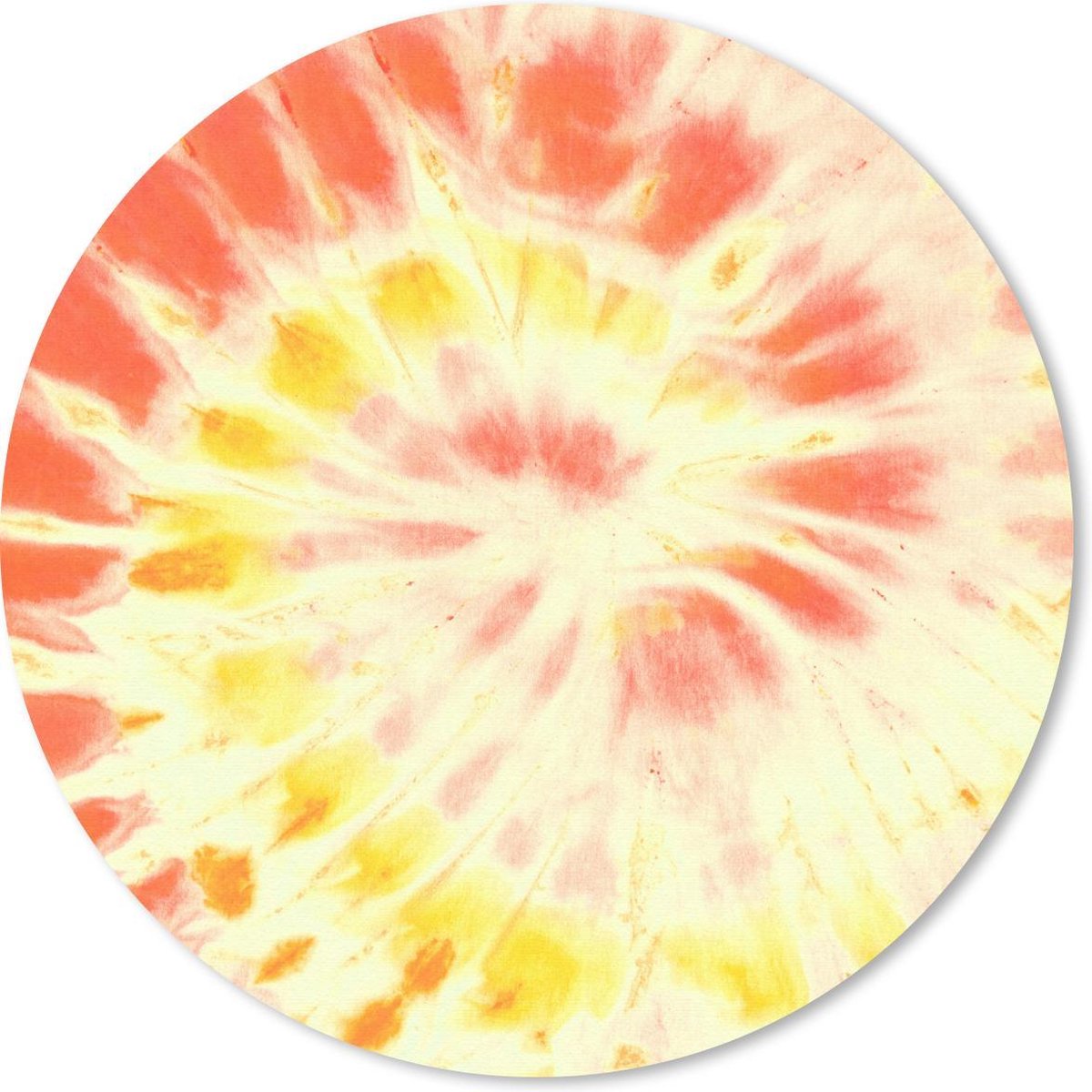 Muismat rond 20x20 cm - Mousepad Tie dye - Geel - Oranje - Ronde muismatten