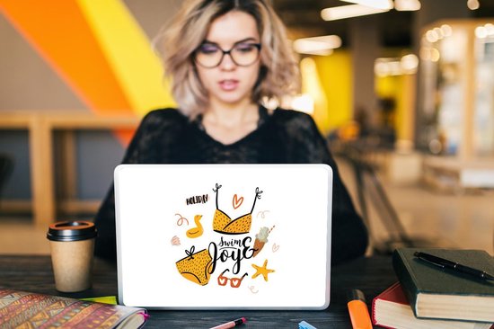 Sticker pour ordinateur portable - 13,3 pouces - Bikini - Été - Jaune