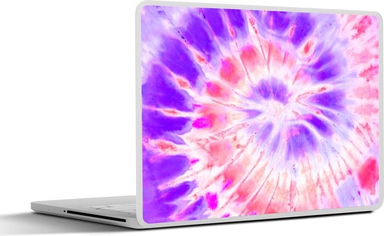 Laptop sticker inch Zomer Tie dye Paars 31x22,5cm