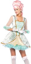 Deluxe Marie Antoinette kostuum | Renaissance jurkje in pastel kleuren met grote strik en choker | Sexy verkleedkleding dames maat M (38)