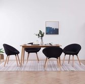 Medina Eetkamerstoelen 4 st stof zwart