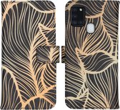 iMoshion Design Softcase Book Case Samsung Galaxy A21s hoesje - Golden Leaves