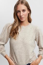 Vero Moda Trui Vmlefile Ls O-neck Puff Blouse Color 10253211 Birch/w. Melange Dames Maat - S