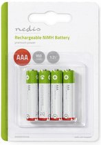 Nedis Oplaadbare NiMH-Batterij AAA | 1.20 V | AAA | 950 mAh | Voorgeladen | 4 Stuks | Blister