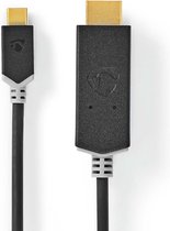 USB-Adapter | USB 3.2 Gen 1 | USB-C™ Male | HDMI™ Connector | 2.00 m | Rond | Verguld | PVC | Antraciet | Window Box