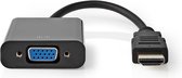Nedis HDMI Kabel - HDMI Connector - VGA Female 15p - 1080p - Vernikkeld - 0.20 m - Recht - PVC - Zwart - Label