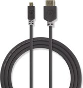 High Speed ​​HDMI™-Kabel met Ethernet | HDMI™ Connector | HDMI™ Connector | 4K@30Hz | 10.2 Gbps | 2.00 m | Rond | PVC | Antraciet | Polybag